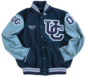Varsity jackets with wool body and leather sleeve